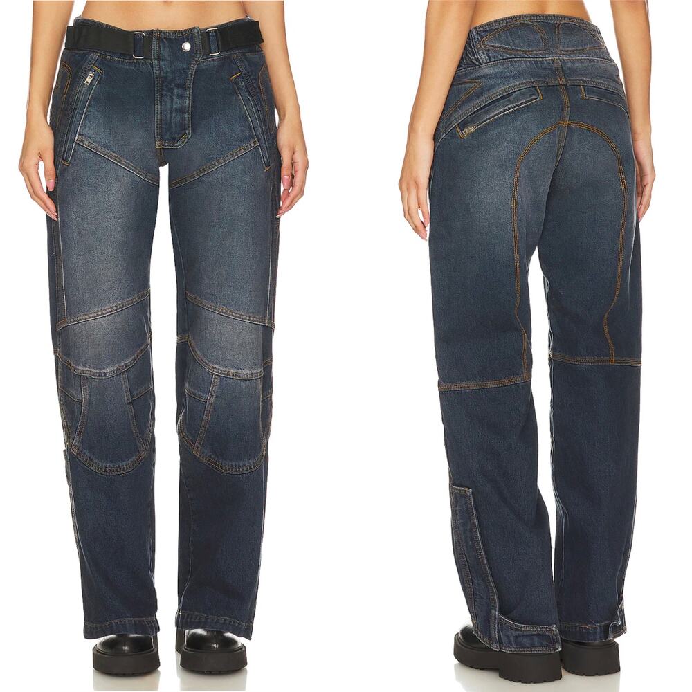 NWT EB Denim Moto Jeans in Bella Notte Size XS‎